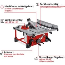 Einhell Power X-Change Akku-Tischkreissäge TE-TS 36/210 Li-Solo -Werkzeug Verkaufsgeschäft 4006825647365 2171 03