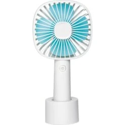 USB Handventilator Ø 9,5 Cm Weiß-Türkis