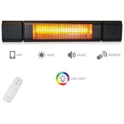 VASNER Appino BEATZZ Bluetooth Infrarot-Heizstrahler Mit Musik Box 2000 W Schwar -Werkzeug Verkaufsgeschäft 432033 4832 03