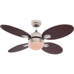 Globo Deckenventilator Wade Chrom Nickel Matt