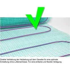 Perobe Elektrische Fußbodentemperierung 230 Volt Heizmatte 10 M² -Werkzeug Verkaufsgeschäft 889930 3434 02